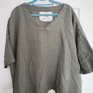 notPERFECTLINEN Sage Green Linen Old London One Size